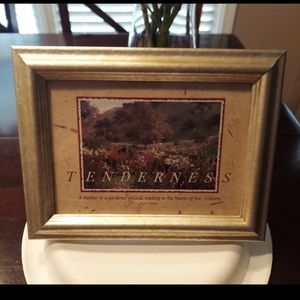 TENDERNESS by ROY LESSIN Framed Art "A mother is a gardener of God..." EUC